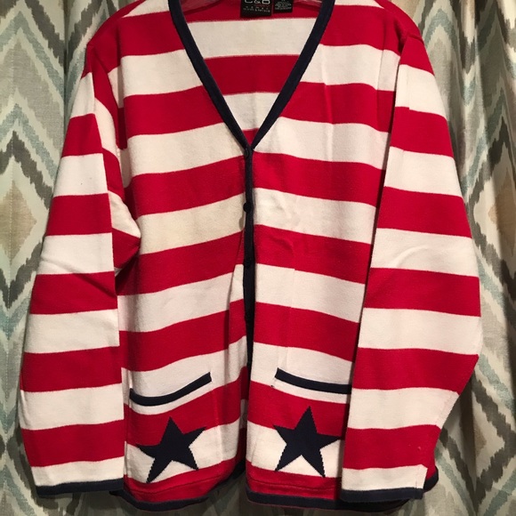 croft & barrow Sweaters - Croft & Barrow Womans Sweater Red White Blue 2X